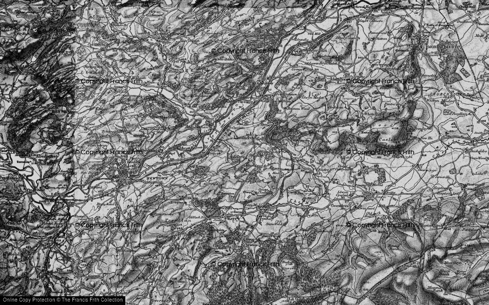 Old Map of Llanmerewig, 1899 in 1899