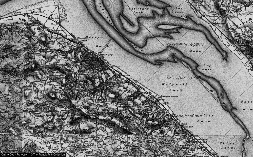 Old Map of Llannerch-y-môr, 1896 in 1896