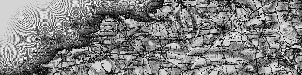Old map of Llanon in 1898