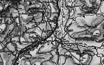 Old map of Llanpumsaint in 1898
