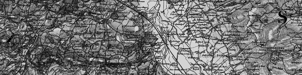 Old map of Llanrhaeadr in 1897