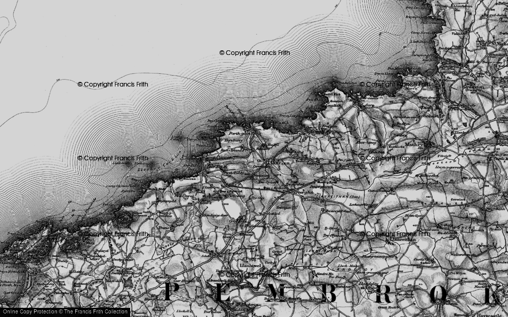 Old Map of Llanrhian, 1898 in 1898