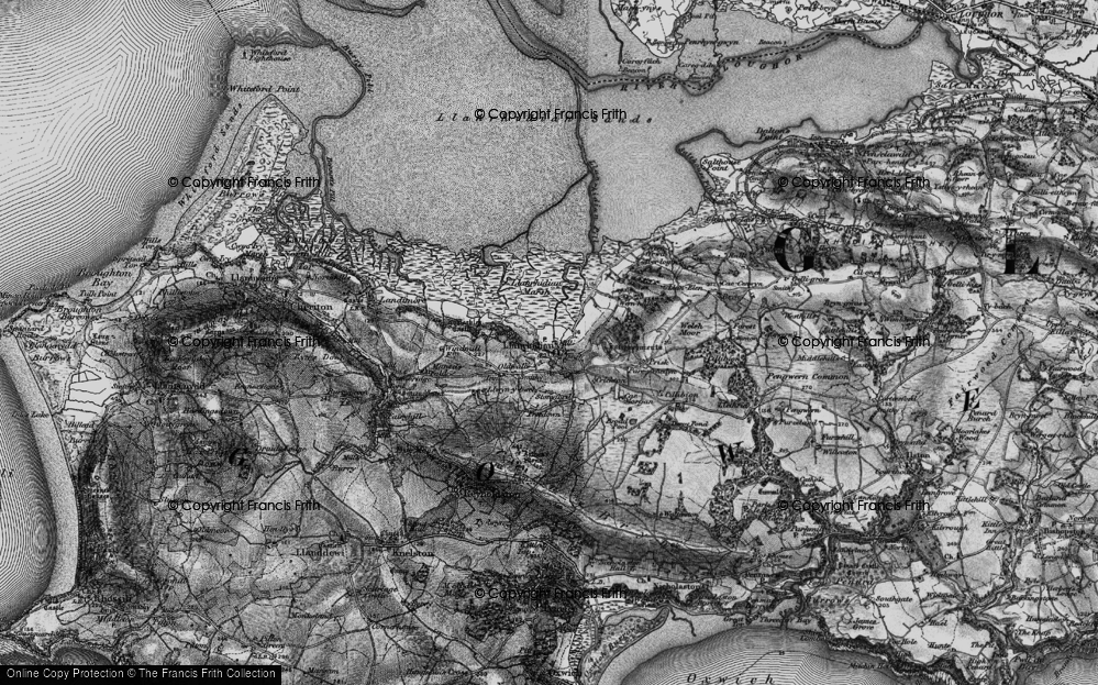 Old Map of Llanrhidian, 1896 in 1896