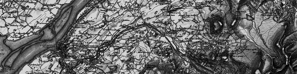 Old map of Llanrug in 1899