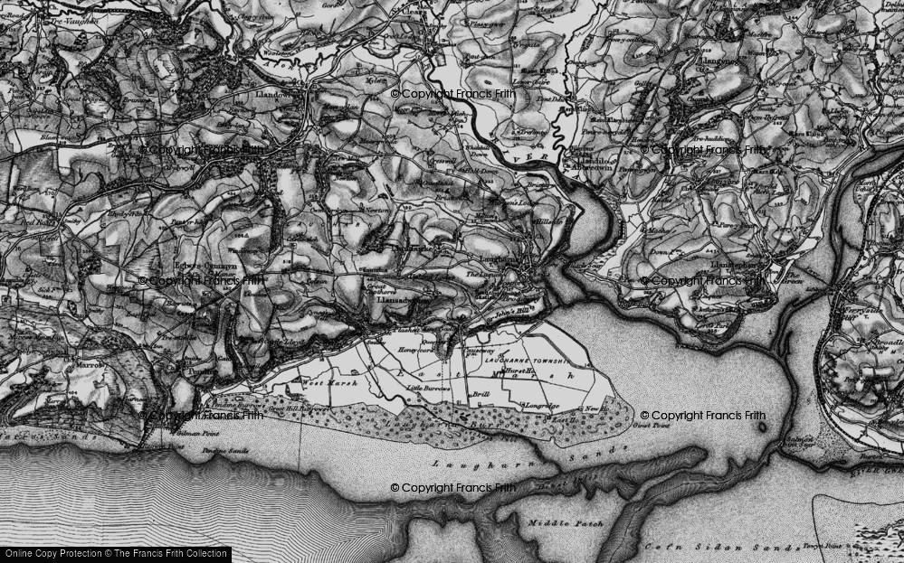 Old Map of Llansadurnen, 1898 in 1898