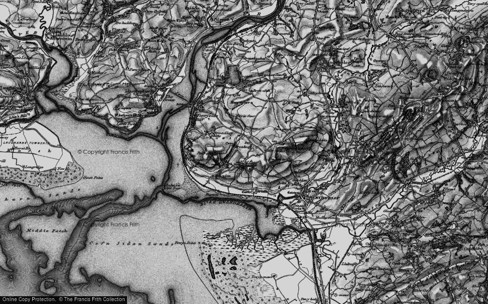 Old Map of Llansaint, 1896 in 1896