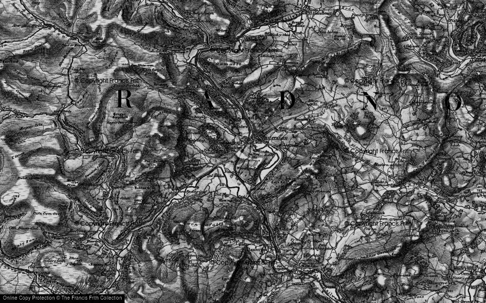 Old Map of Llansantffraed-Cwmdeuddwr, 1898 in 1898