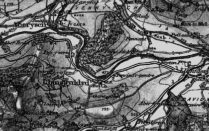 Old map of Llanspyddid in 1898