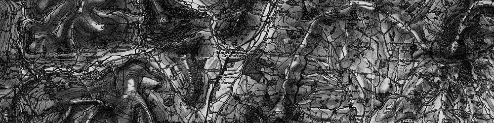 Old map of Llanvihangel Crucorney in 1896