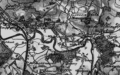 Old map of Llanvihangel Gobion in 1896