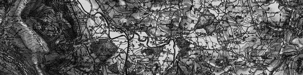 Old map of Llanvihangel Gobion in 1896