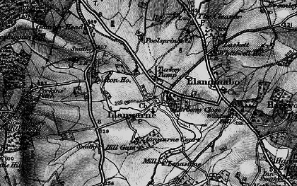 Old map of Llanwarne in 1896