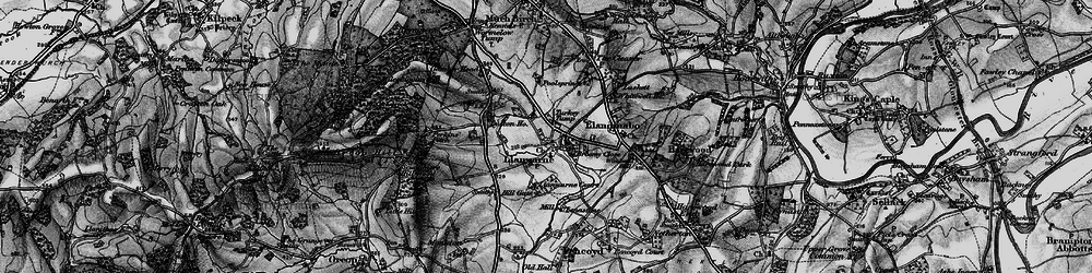 Old map of Llanwarne in 1896
