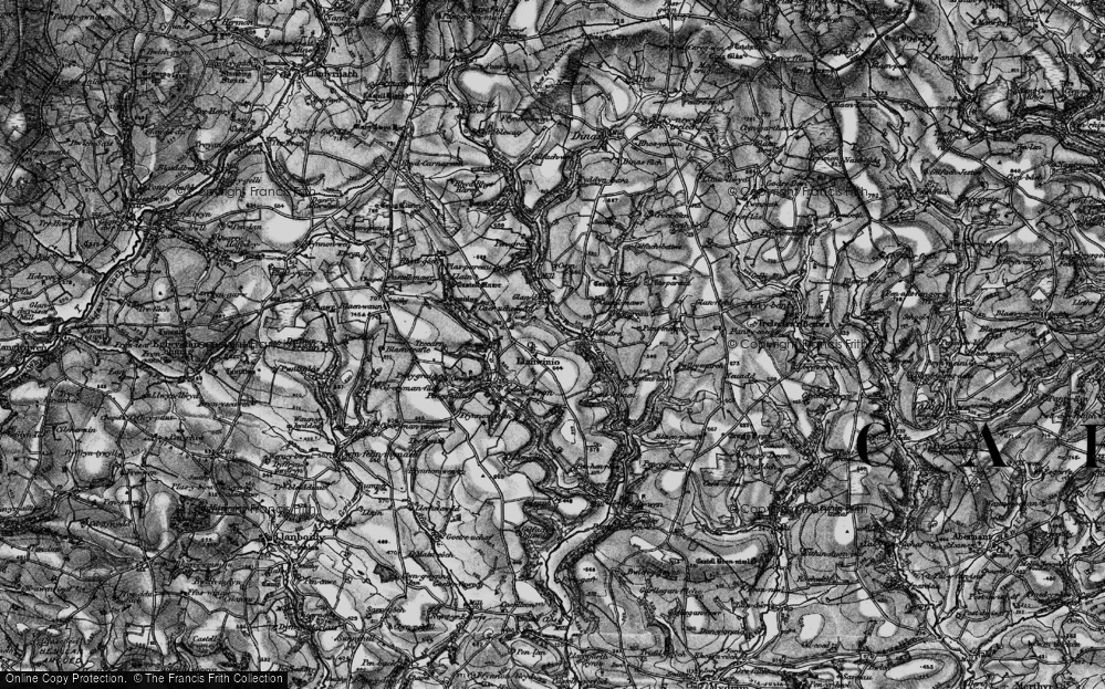 Old Map of Historic Map covering Caer-uchedydd in 1898