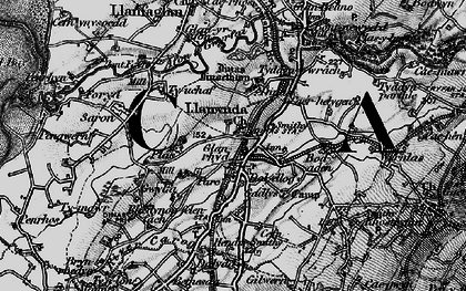 Old map of Llanwnda in 1899