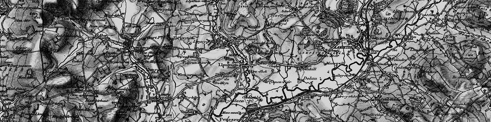 Old map of Llanwnnen in 1898