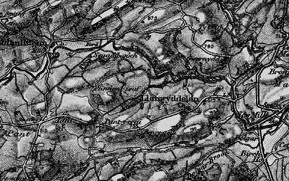 Old map of Llanwyddelan in 1899