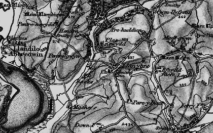 Old map of Llanybri in 1896