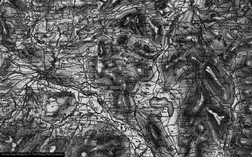 Old Map of Llanywern, 1896 in 1896