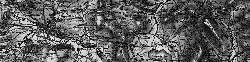 Old map of Llanywern in 1896