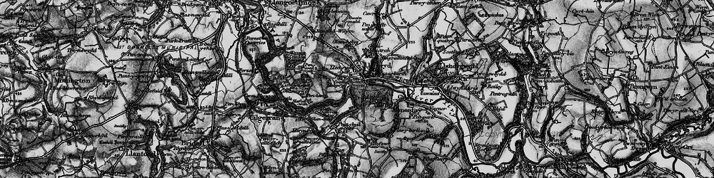Old map of Llechryd in 1898