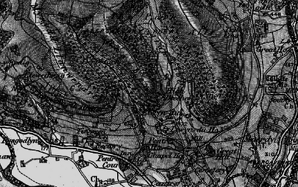 Old map of Afon Cibi in 1897