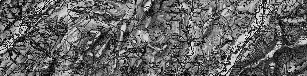 Old map of Llwyn-têg in 1897