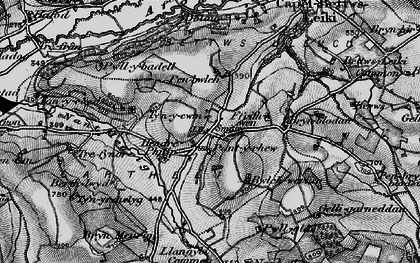 Old map of Brynblodau in 1898