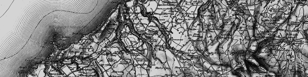 Old map of Llwyndafydd in 1898