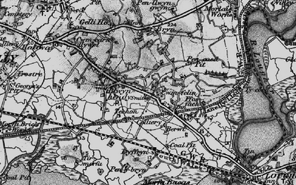 Old map of Llwynhendy in 1897
