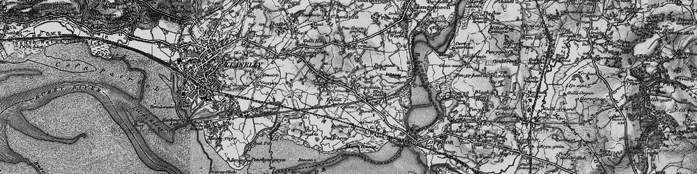 Old map of Llwynhendy in 1897