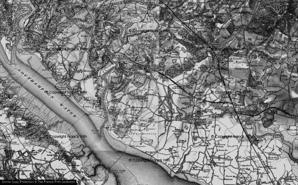Old Map of Locks Heath, 1895 in 1895
