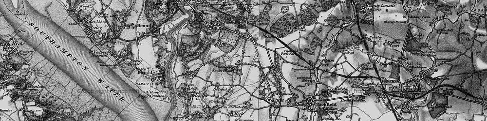 Old map of Locks Heath in 1895