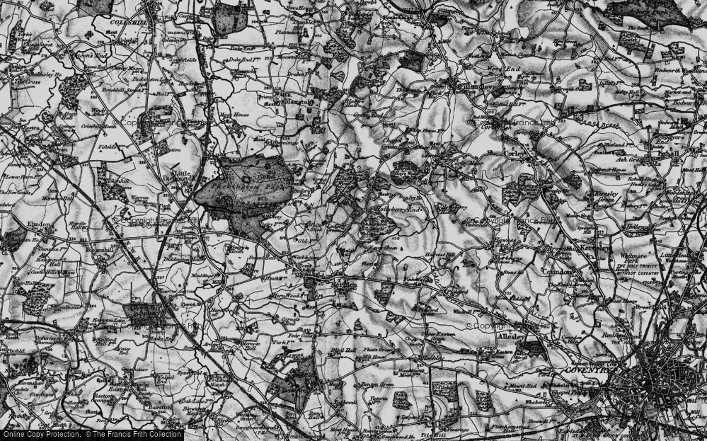 Old Map of Lodge Green, 1899 in 1899