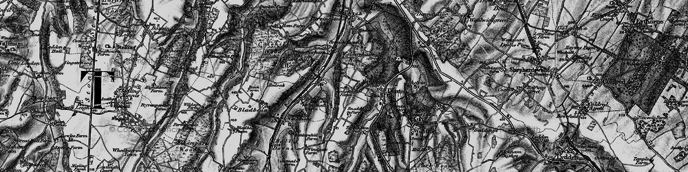 Old map of Lodge Lees in 1895