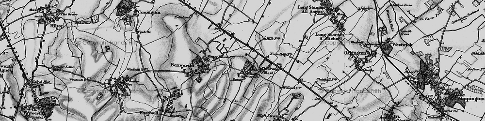 Old map of Lolworth in 1898