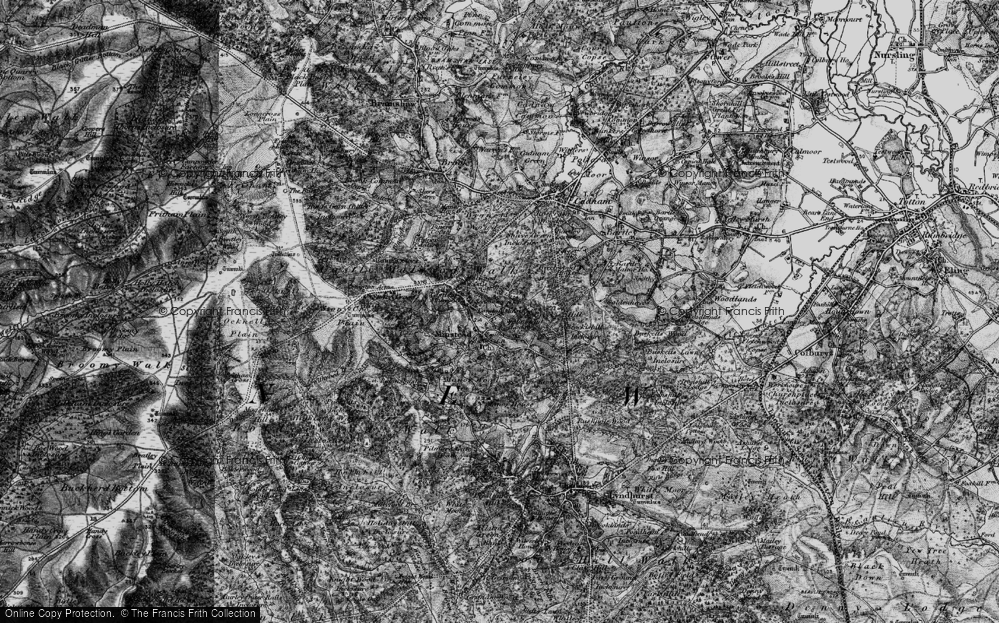 Old Map of Historic Map covering Brockishill Inclosure in 1895