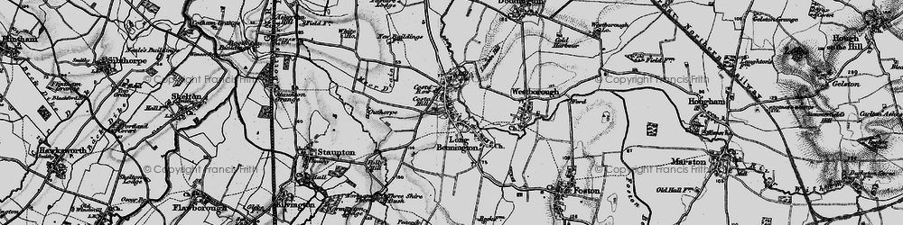 Old map of Long Bennington in 1899