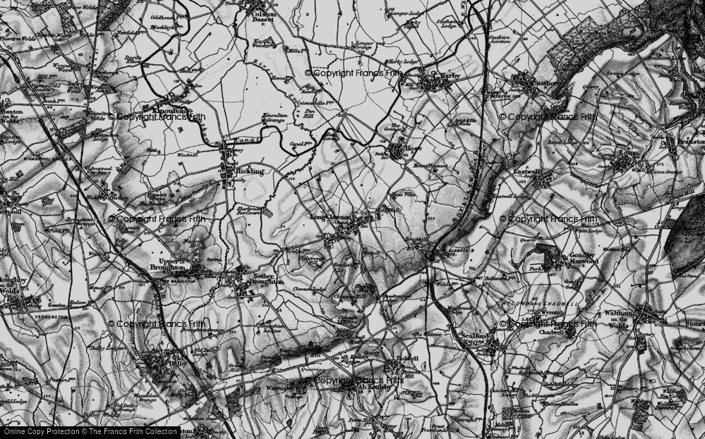 Old Map of Historic Map covering Brock Hill in 1899