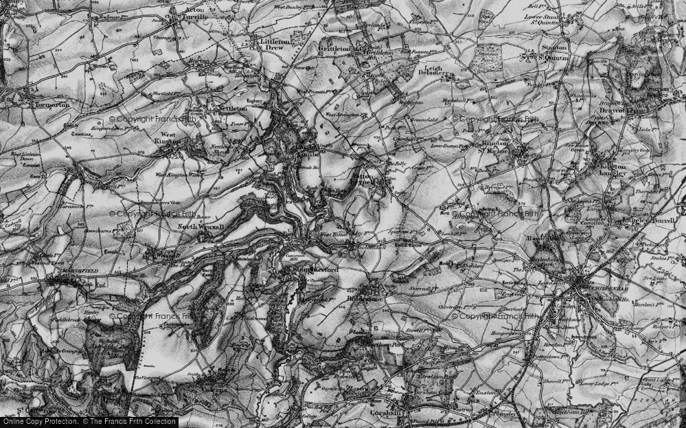 Old Map of Historic Map covering West Yatton Down in 1898