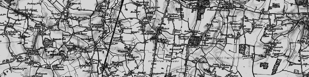 Old map of Long Stratton in 1898