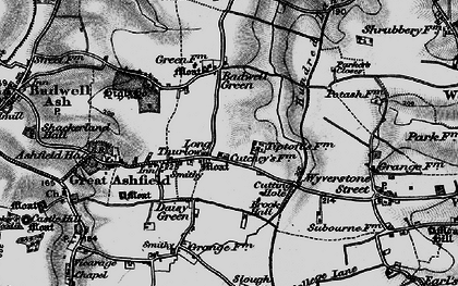 Old map of Long Thurlow in 1898