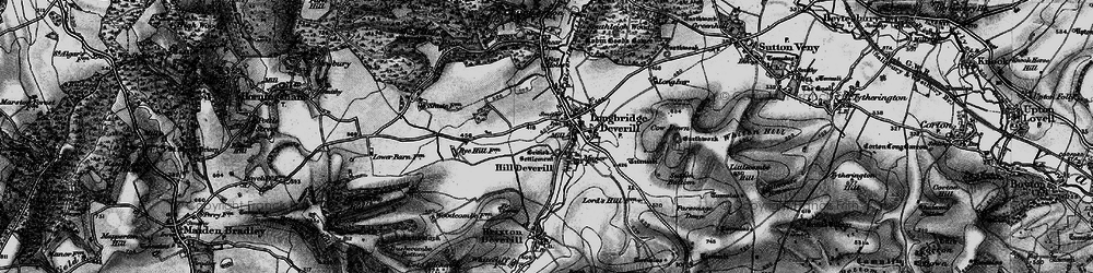 Old map of Longbridge Deverill in 1898