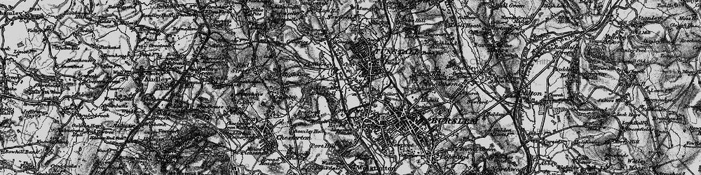 Old map of Longbridge Hayes in 1897