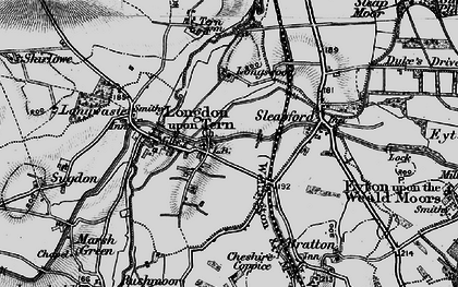 Old map of Longdon on Tern in 1899