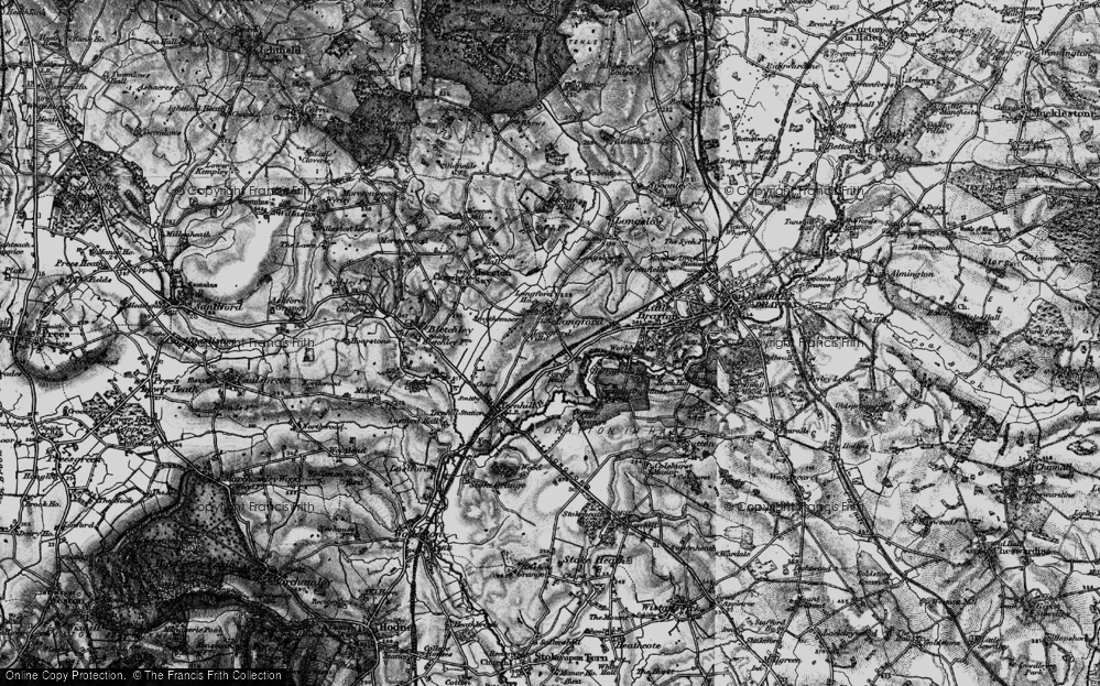 Old Map of Historic Map covering Buntingsdale Hall in 1897