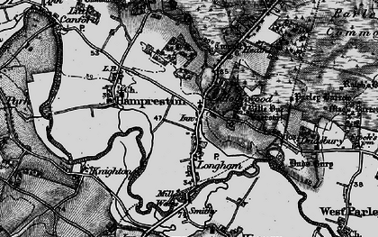 Old map of Longham in 1895