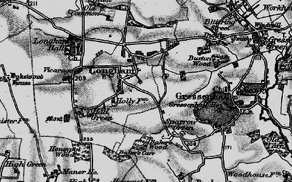 Old map of Longham in 1898