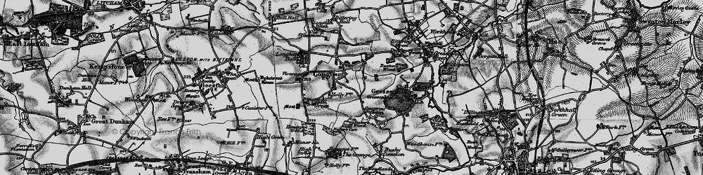 Old map of Longham in 1898