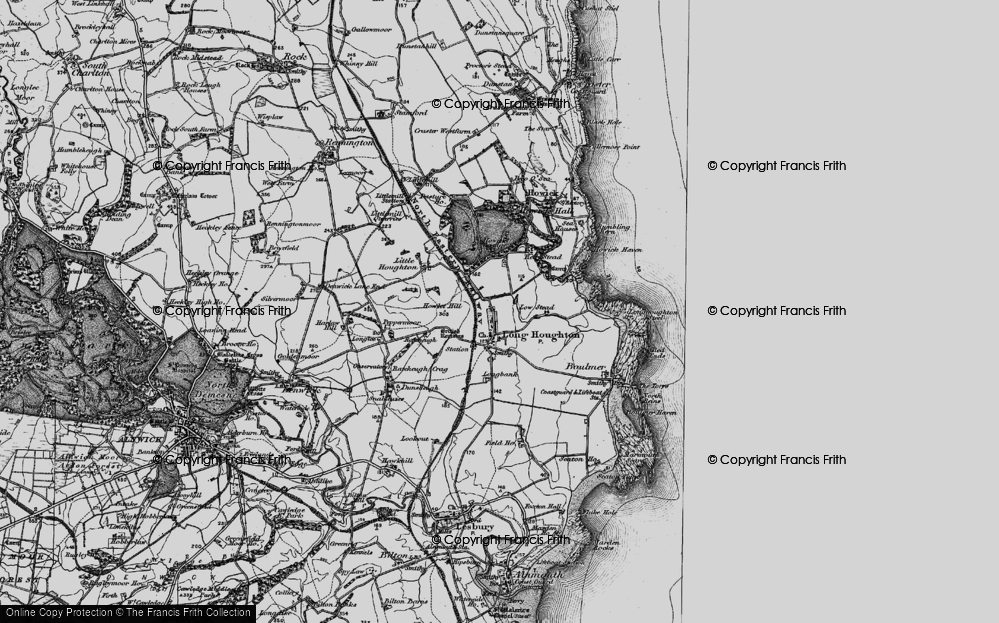 Old Map of Longhoughton, 1897 in 1897